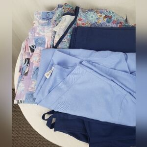 Lot of 2 Scrub Tops, 1 Pair of Pants, and 1 Jacket Sz XL